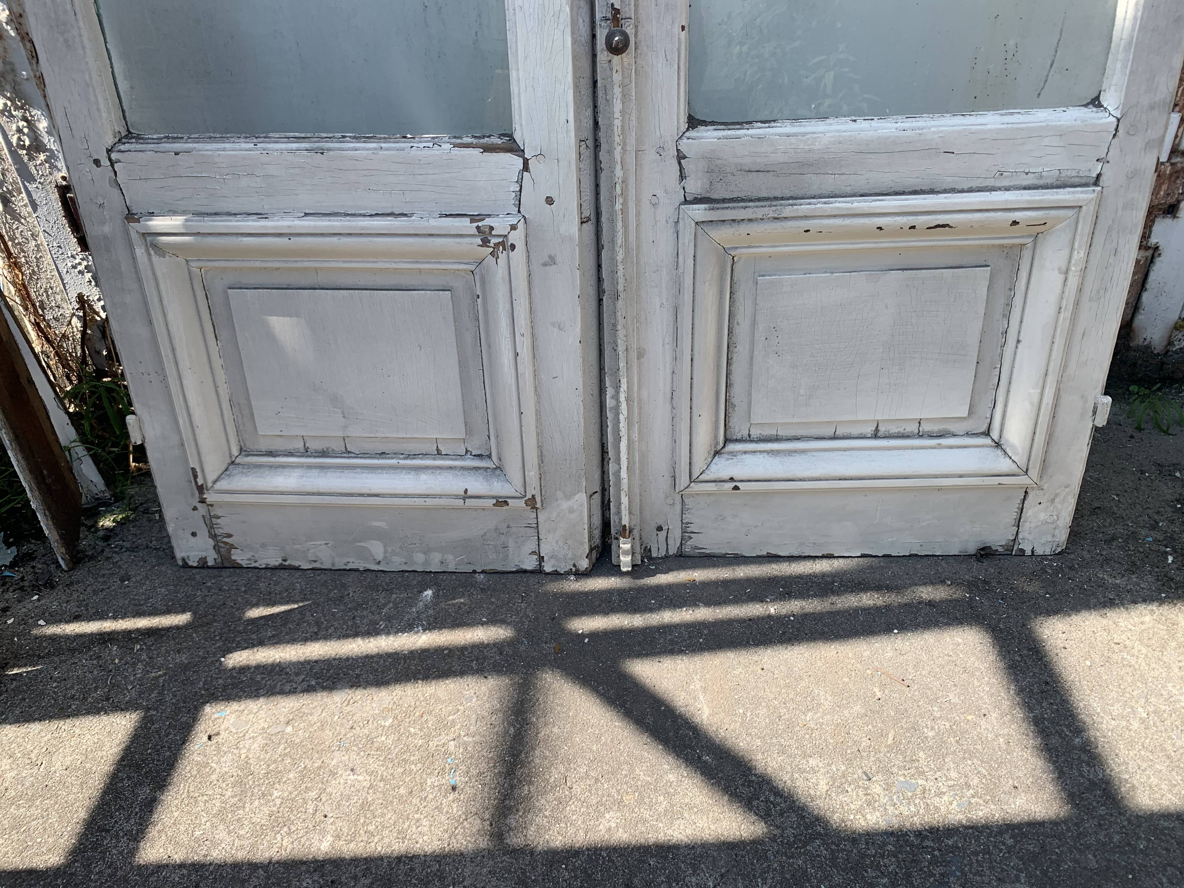 French window with two leaves in solid oak XX century