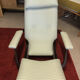 Rocking lounge chair made of fabric suitable for outdoor use.