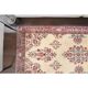 1970s Turkish Oushak Handmade Wool Cotton Beige Area Rug 103x206