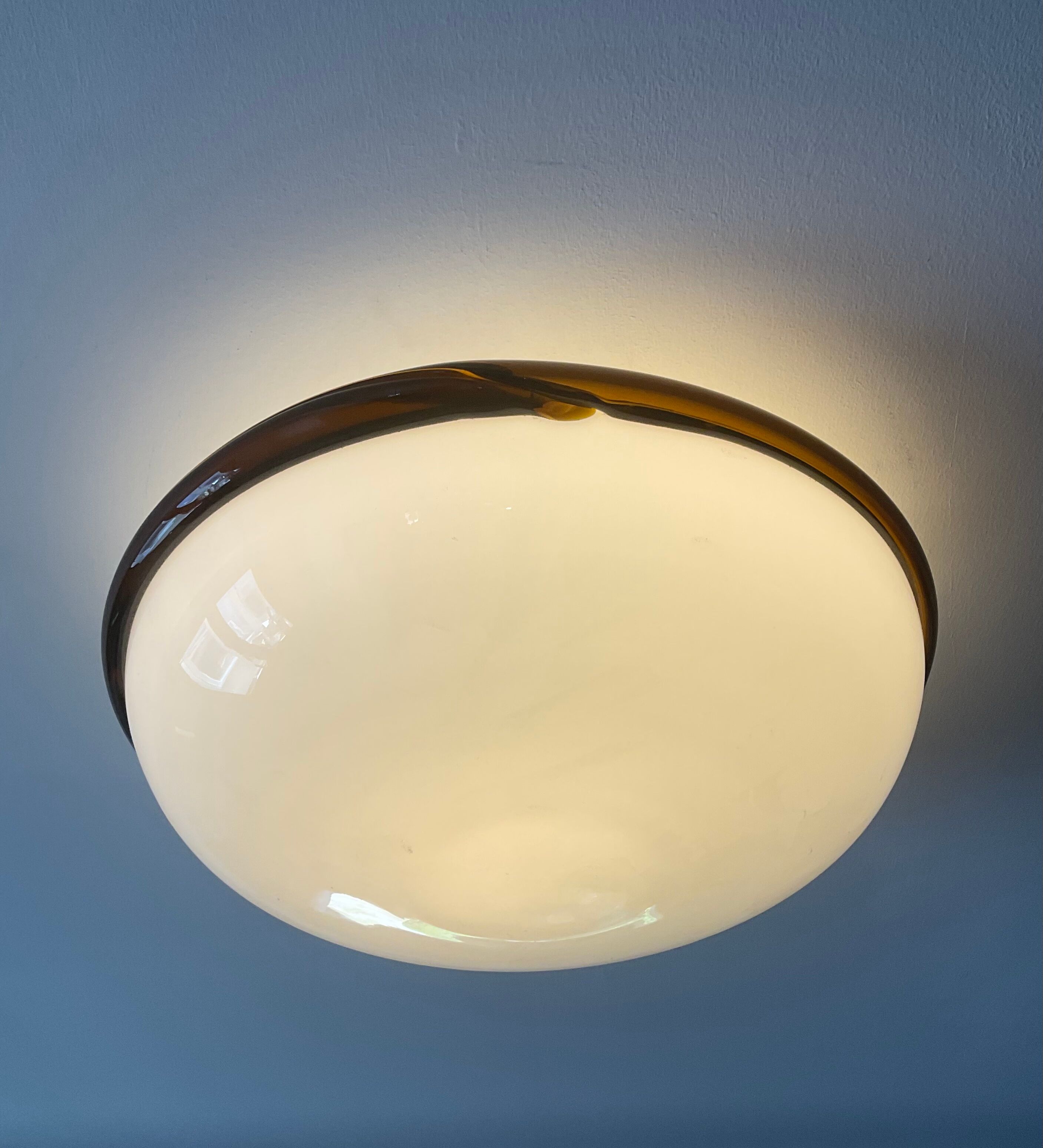 Vintage ceiling lamp in opaline and glass paste