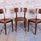 Art Deco Czech Chairs in Beech and Walnut from Thonet, 1940s, Set of 4