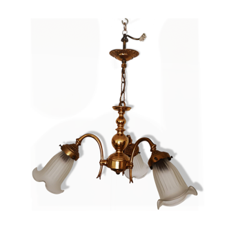 Vintage brass 3-light pendant light