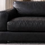 Canapé en cuir noir 3 places Poltrona Frau