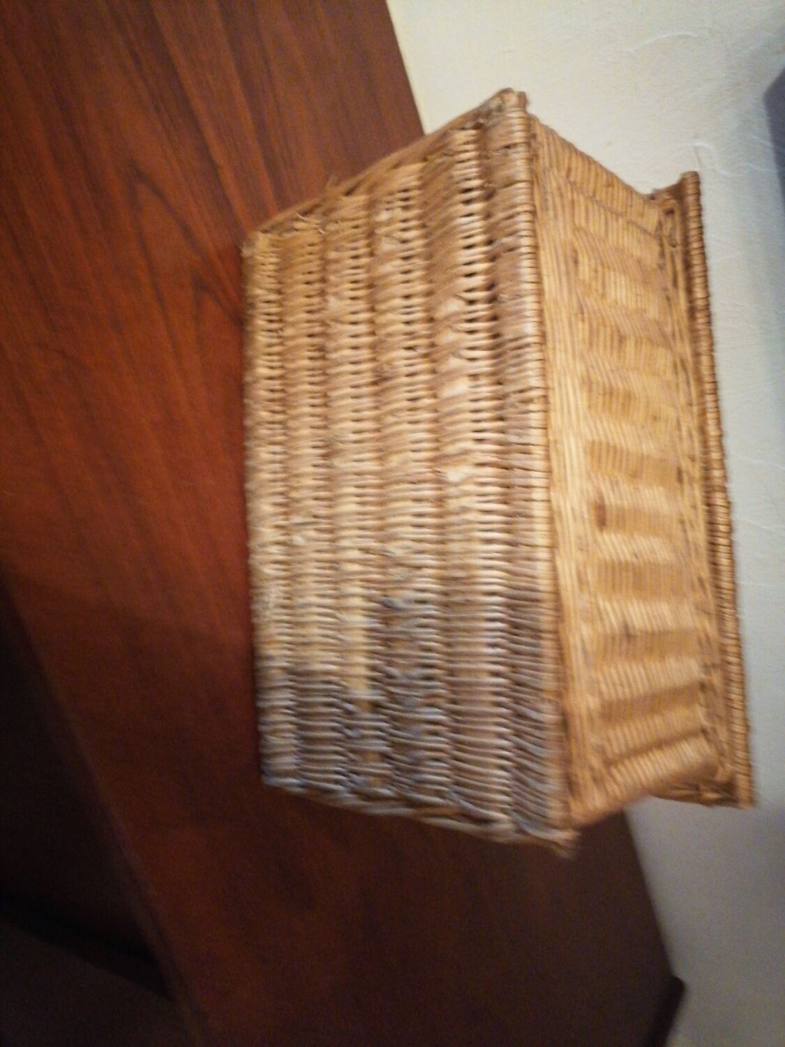 Small wicker suitcase basket 1900