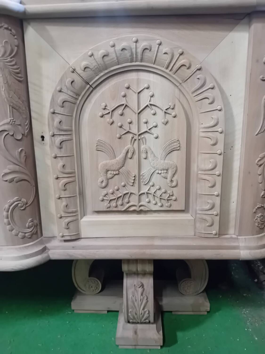 Huge sideboard, 1957, solid natural walnut