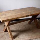 Solid wood farmhouse table