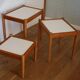 3 tables gigognes hêtre mélaminé blanc