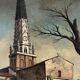Jean Robert Ithier (1904-1977) Ars en Ré, View of the church, oil on canvas signed