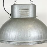 Oval industrial polish factory pendant lamp from mesko, 1970s