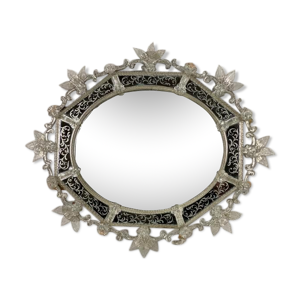 miroir vénitien en verre de Murano début XXème siècle 114x137cm
