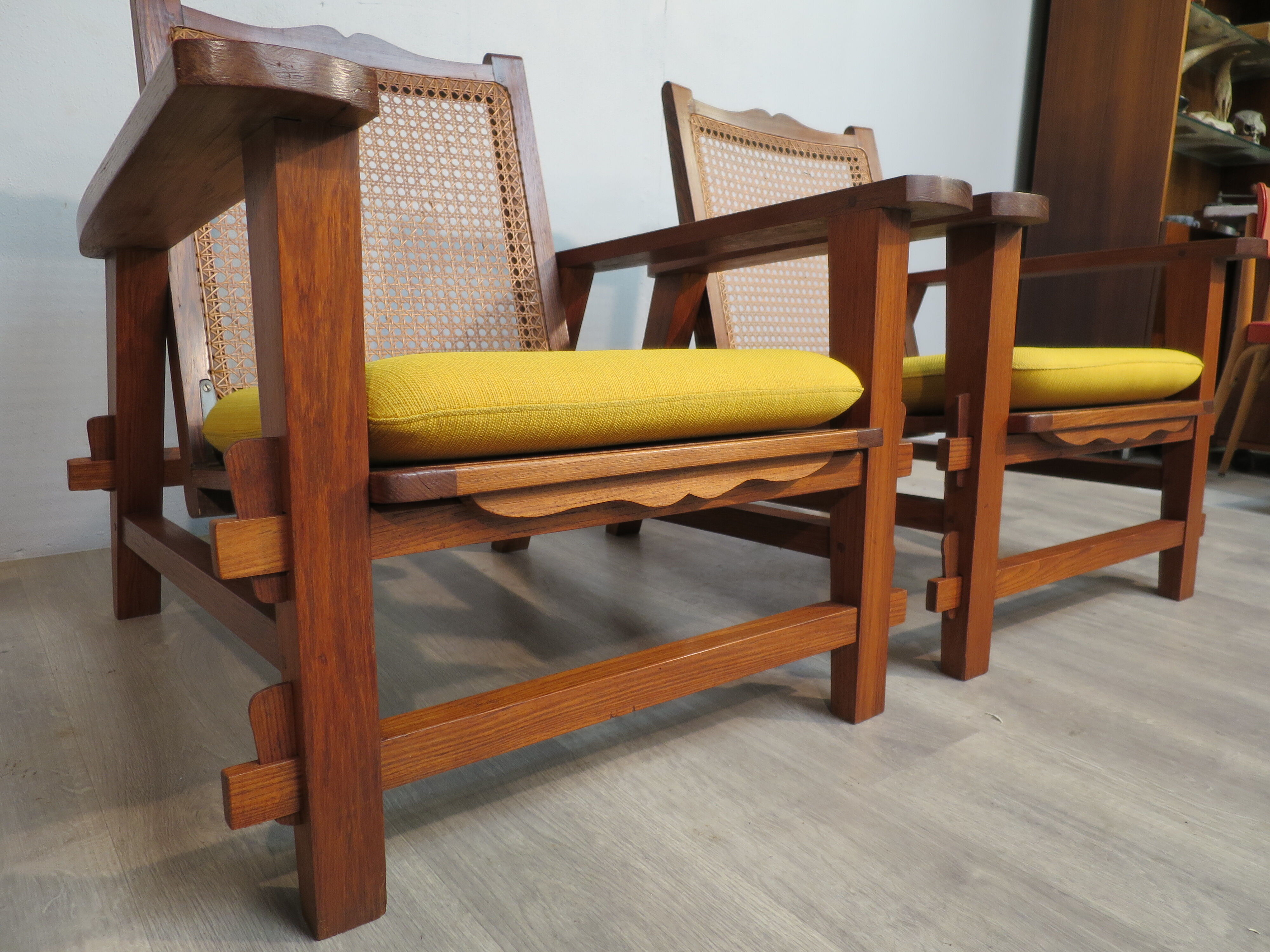 Colonial-style armchairs