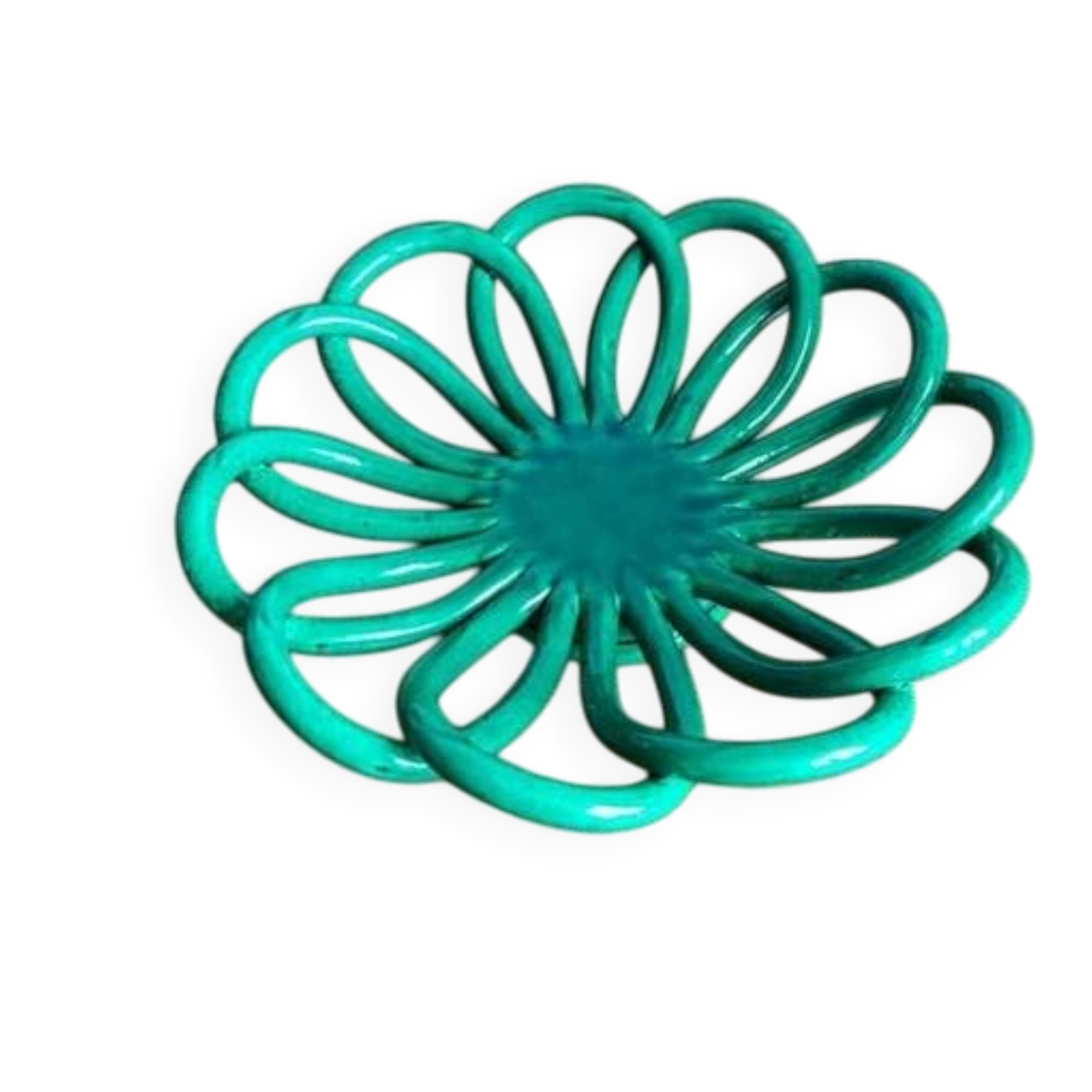 Bowl / Fruit bowl - Accolay ceramic - emerald green - vintage 1960s