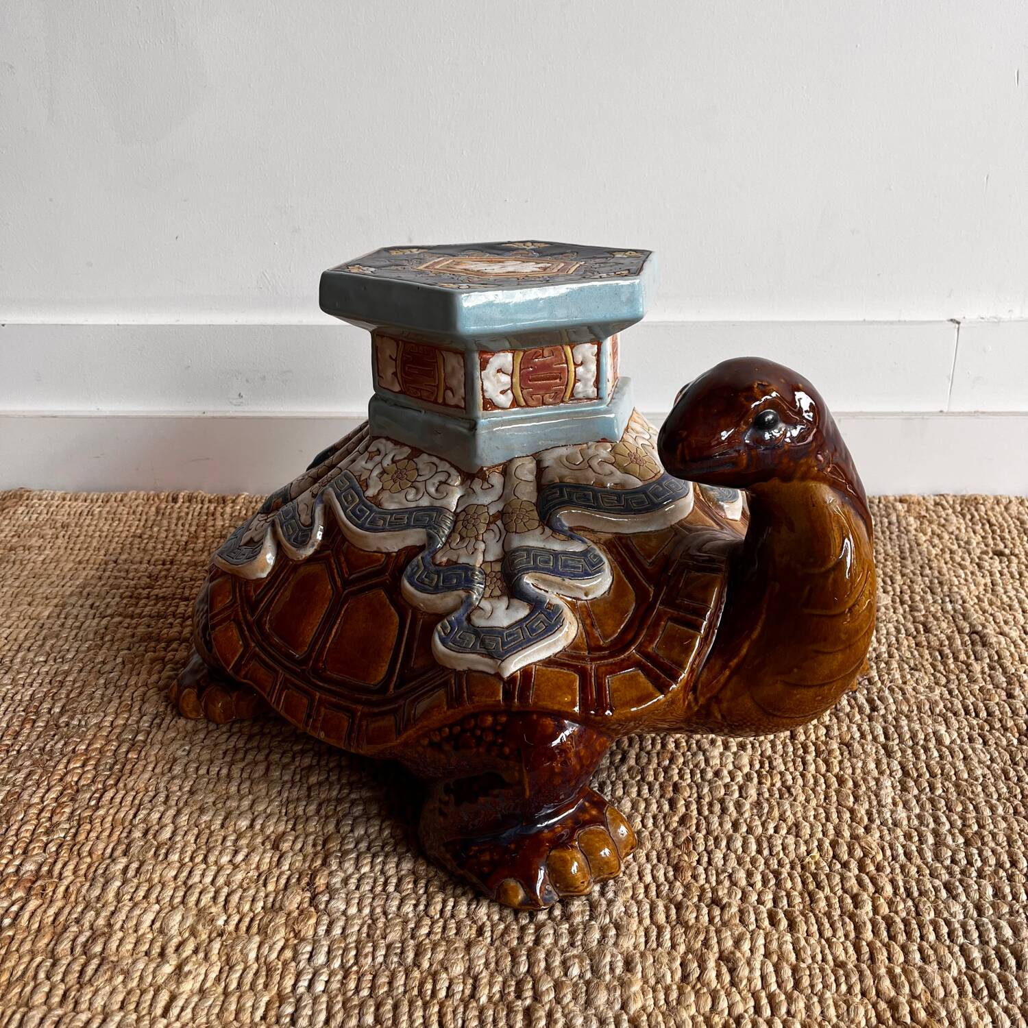Ceramic plant stand porte plante Turtle