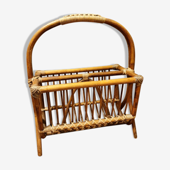 Rattan magazine holder