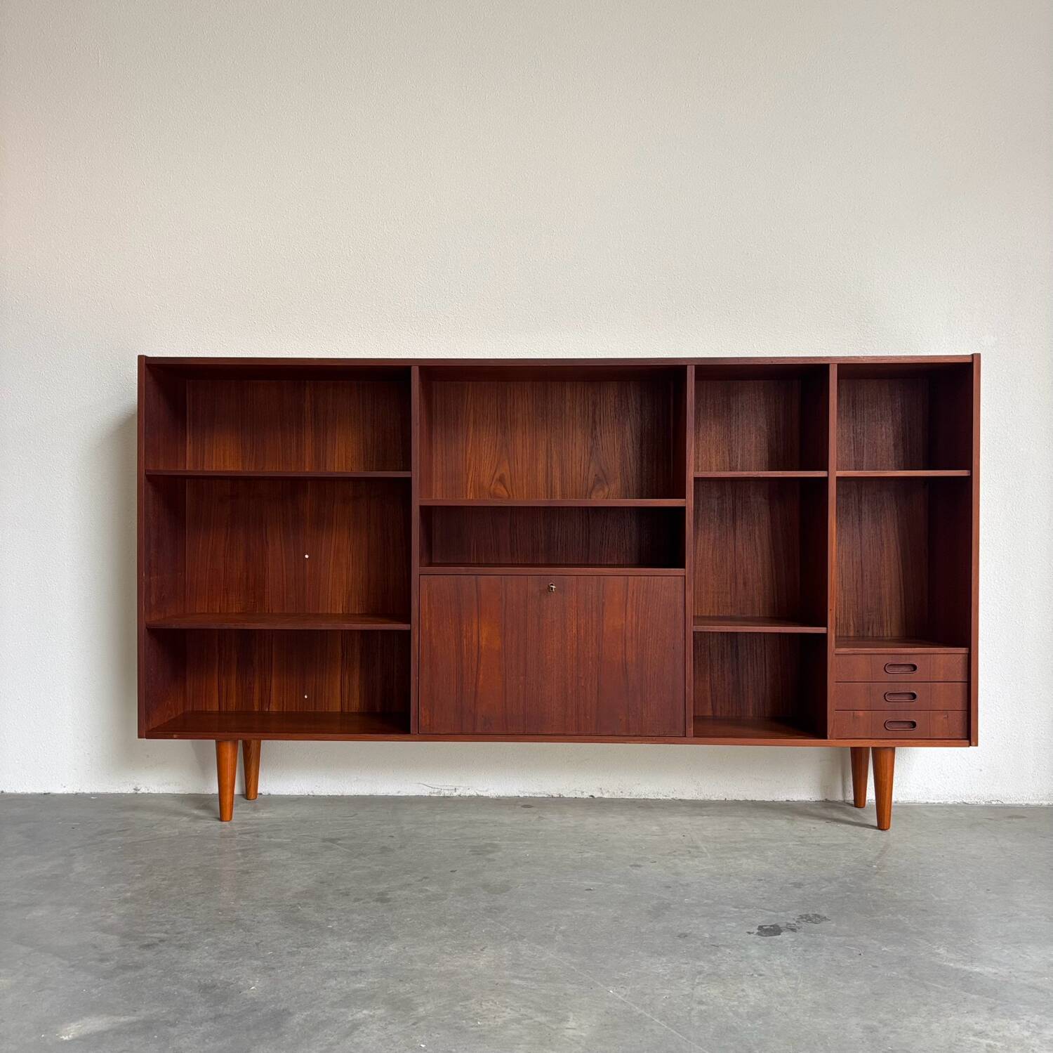 Big vintage Danish bookcase teak