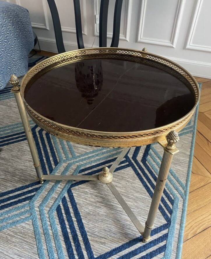 Small gold side table