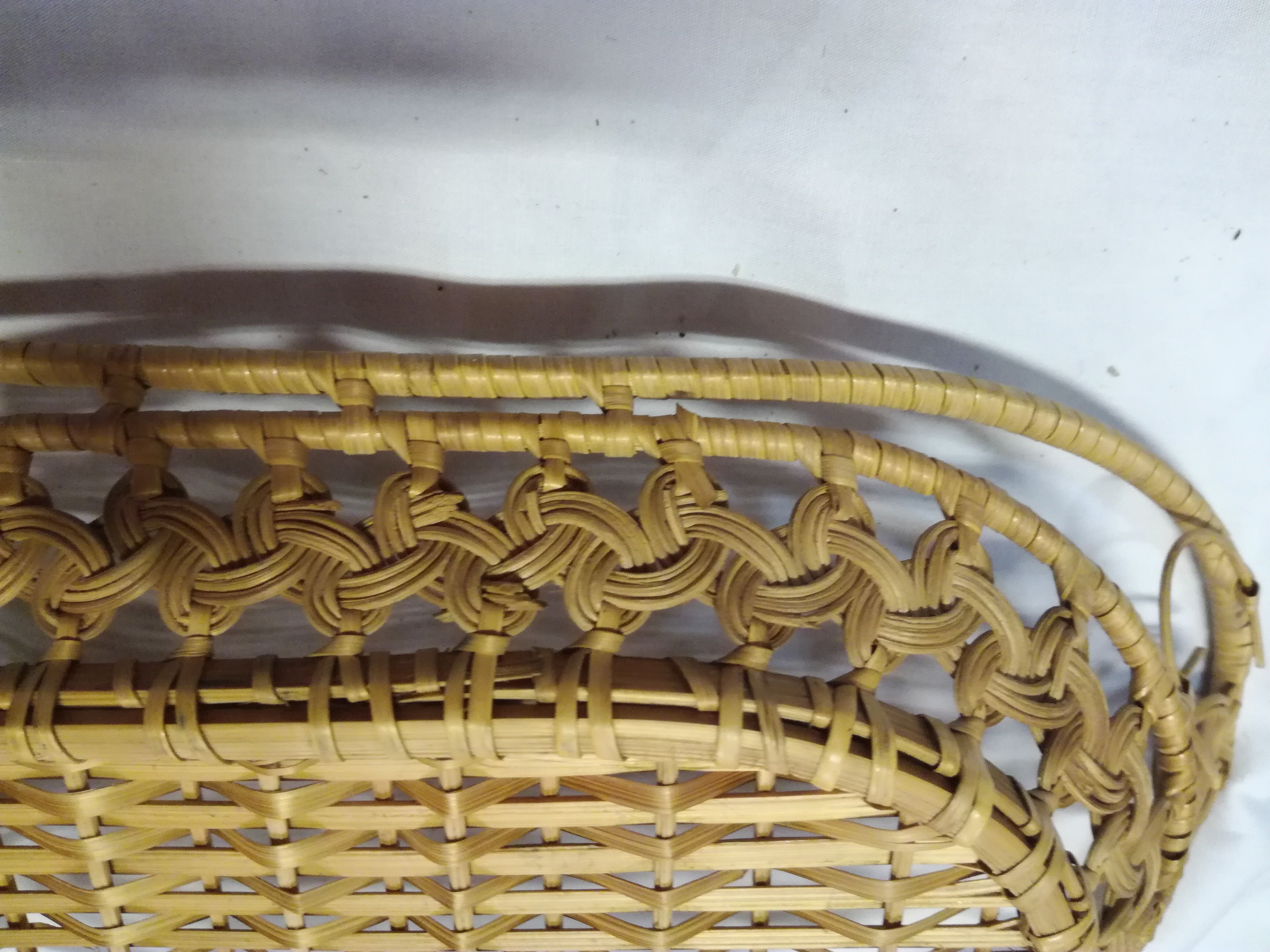 Corbeille vintage rotin tressé