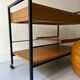 Desserte scandinave en bois et métal design 1970