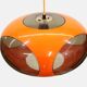 Massive Belgium Space Age UFO Lamp, Orange Mid-Century Modern Lighting