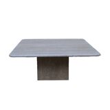 Square travertine table
