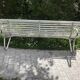 White metal Garden Bench and wooden slats 1970