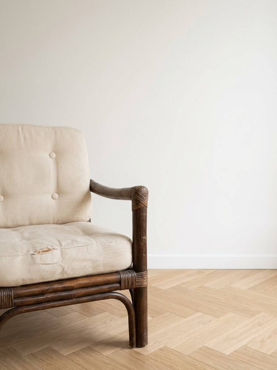 Pair of 1970s rattan armchairs
