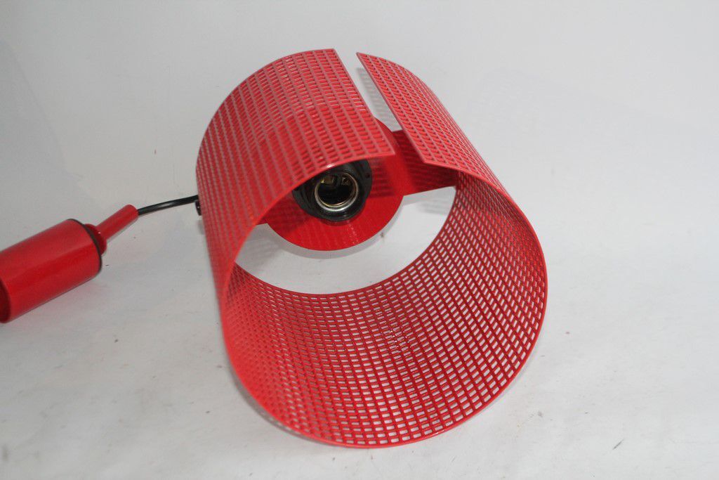 Hanging lamp red perforated sheet metal