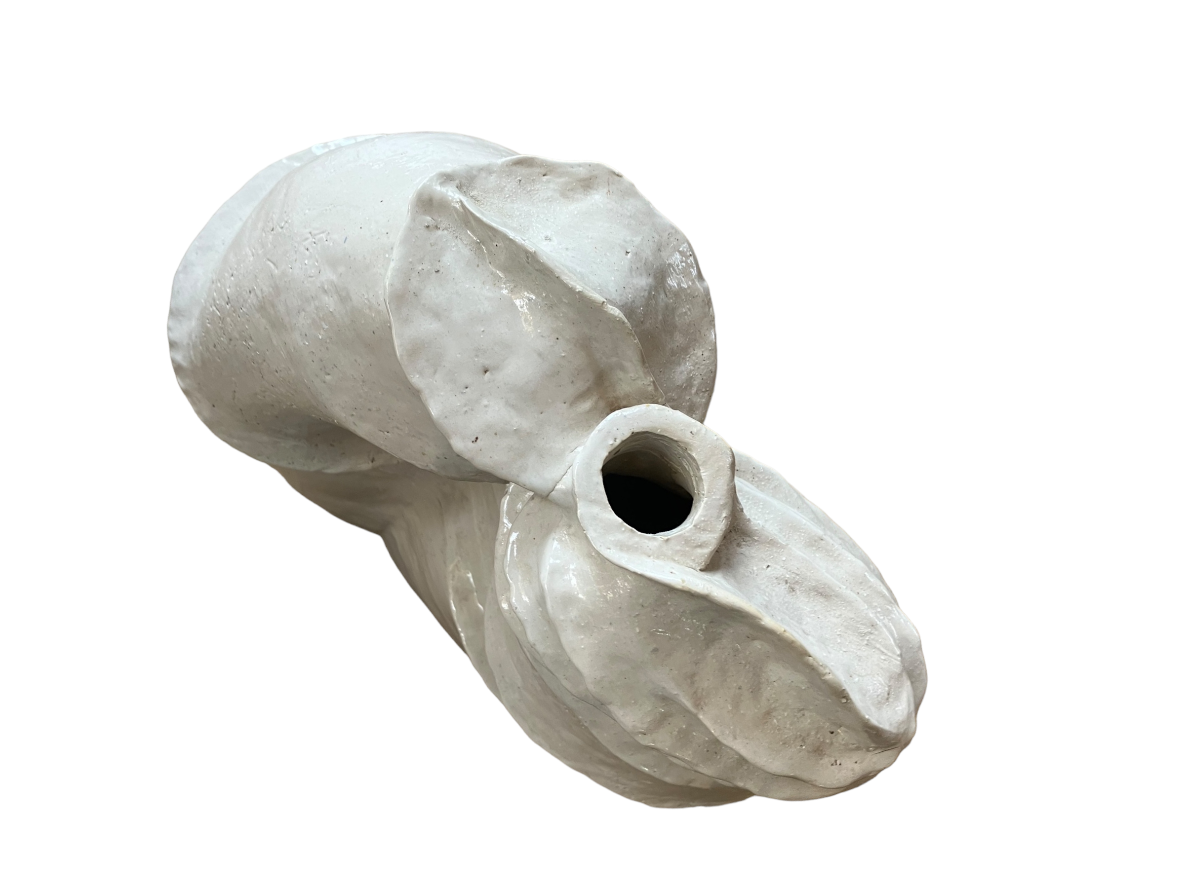 Modernist vase in glazed ceramic