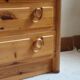Chest of drawers with 4 drawers in solid pine, rustic mountain style, 1970s.