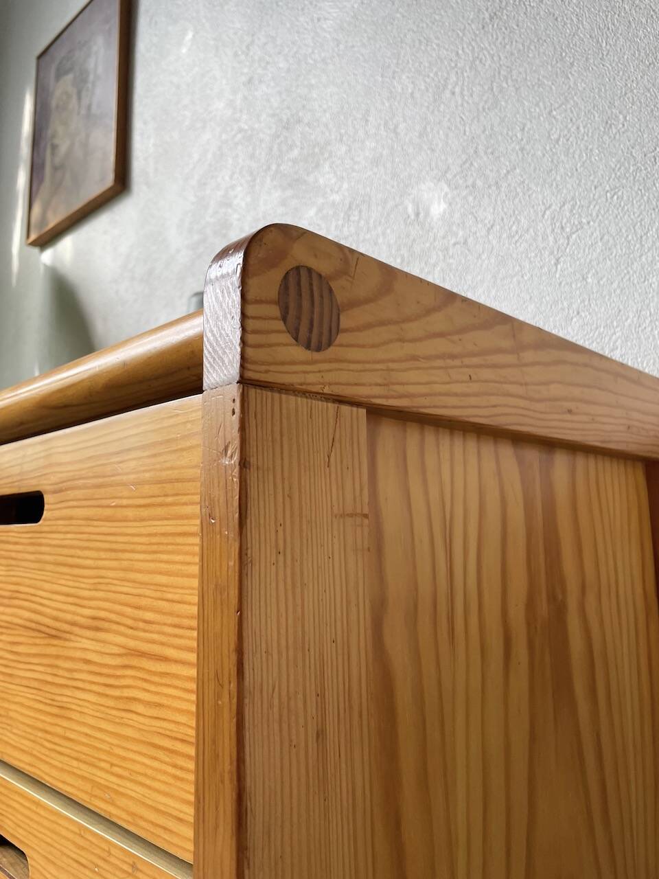 1980s pine chest of drawers