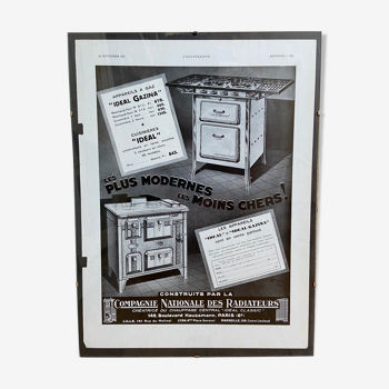 Affiche publicitaire Compagnie Nationale des Radiateurs 26 septembre 1931