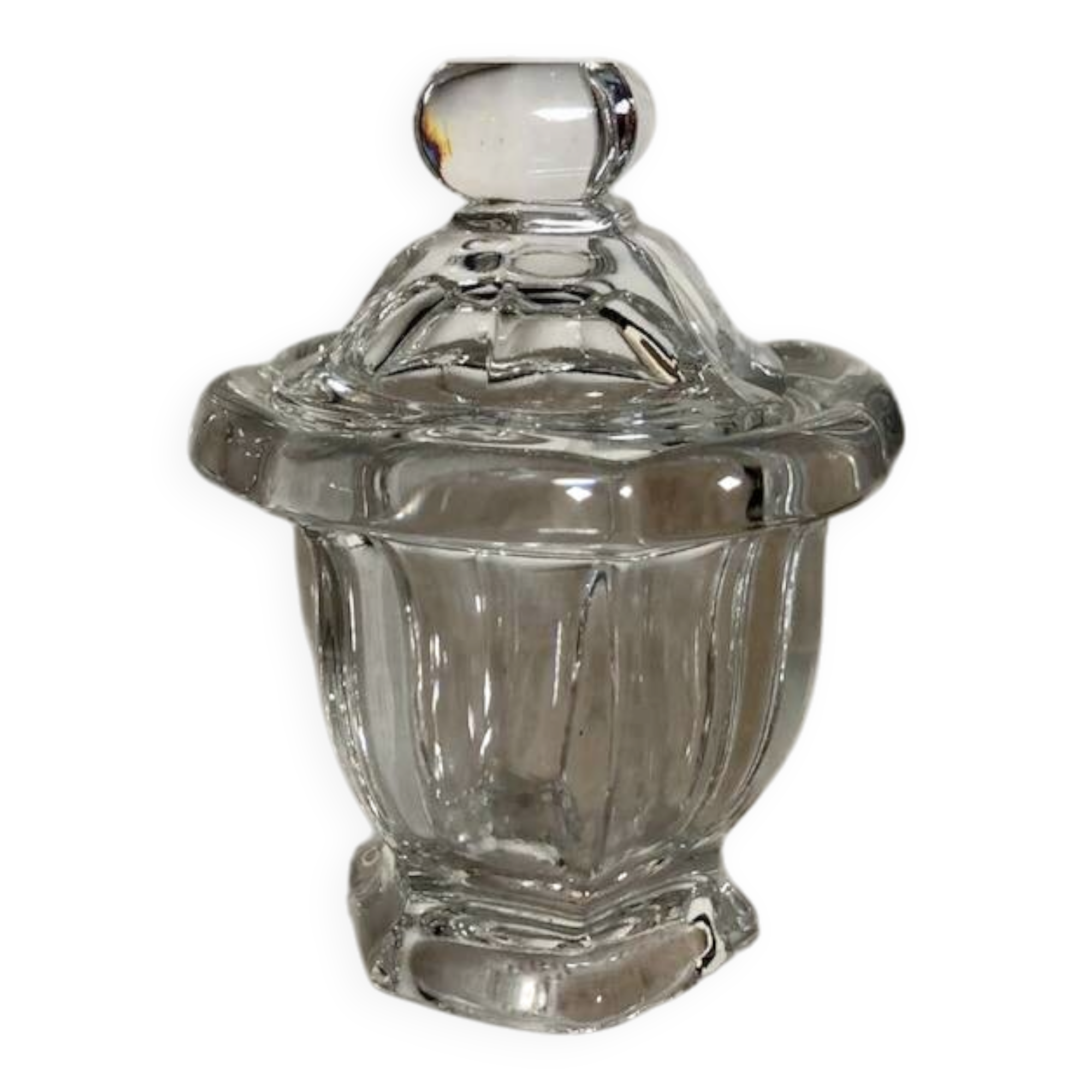 Vintage Baccarat Crystal Mustard/Jam/Honey Jar, Harcourt Missouri Model, Fr