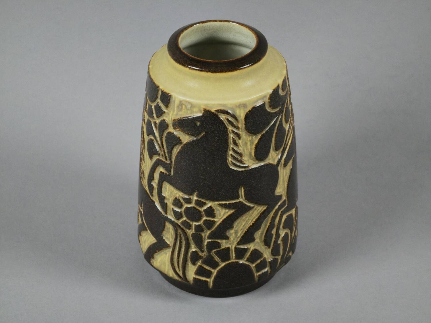 Vintage 1970s Michael Andersen & Son Bornholm Handmade Stoneware Vase.