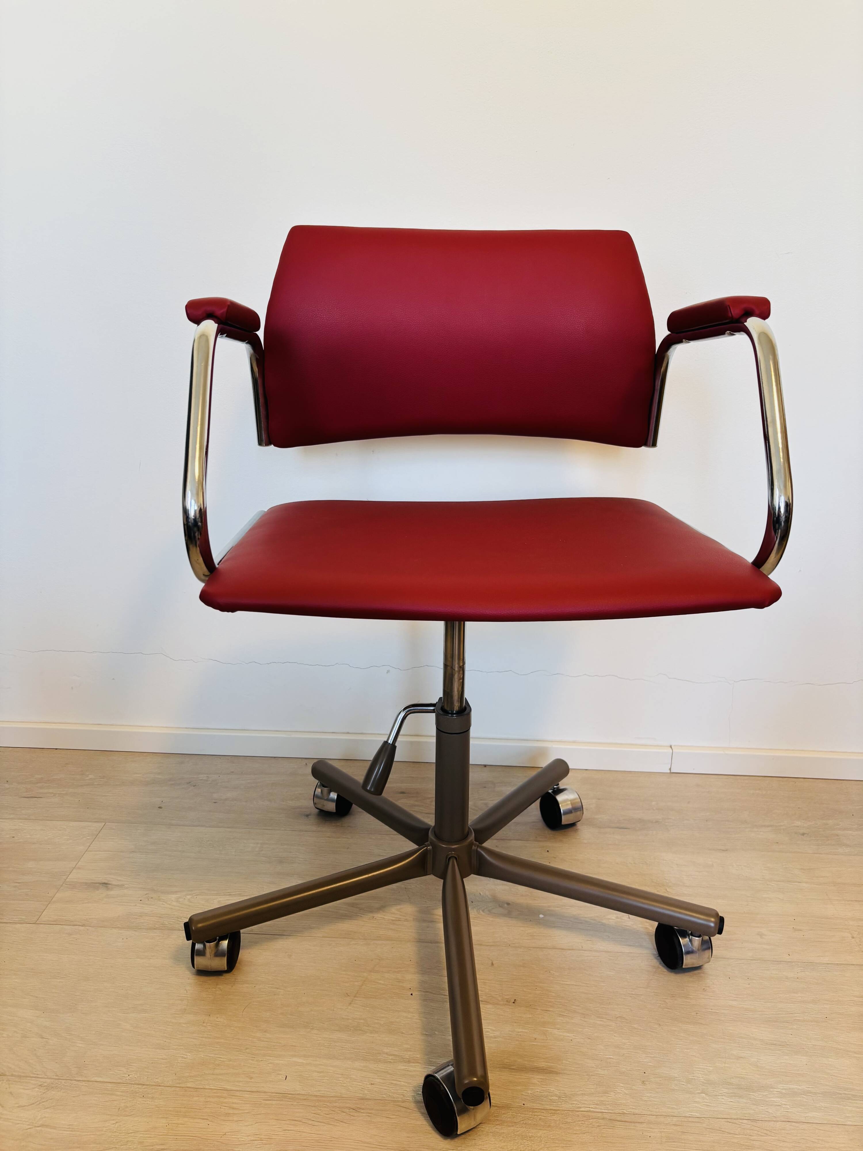 Fully Restored Cherry Office Desk Chair by Kovona, Czechoslovakia 1970’s