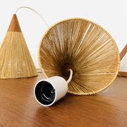 Teakwood and Sisal Cascading Lamp by Temde