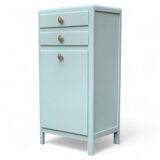 Commode de salle de bain vintage vert grisé
