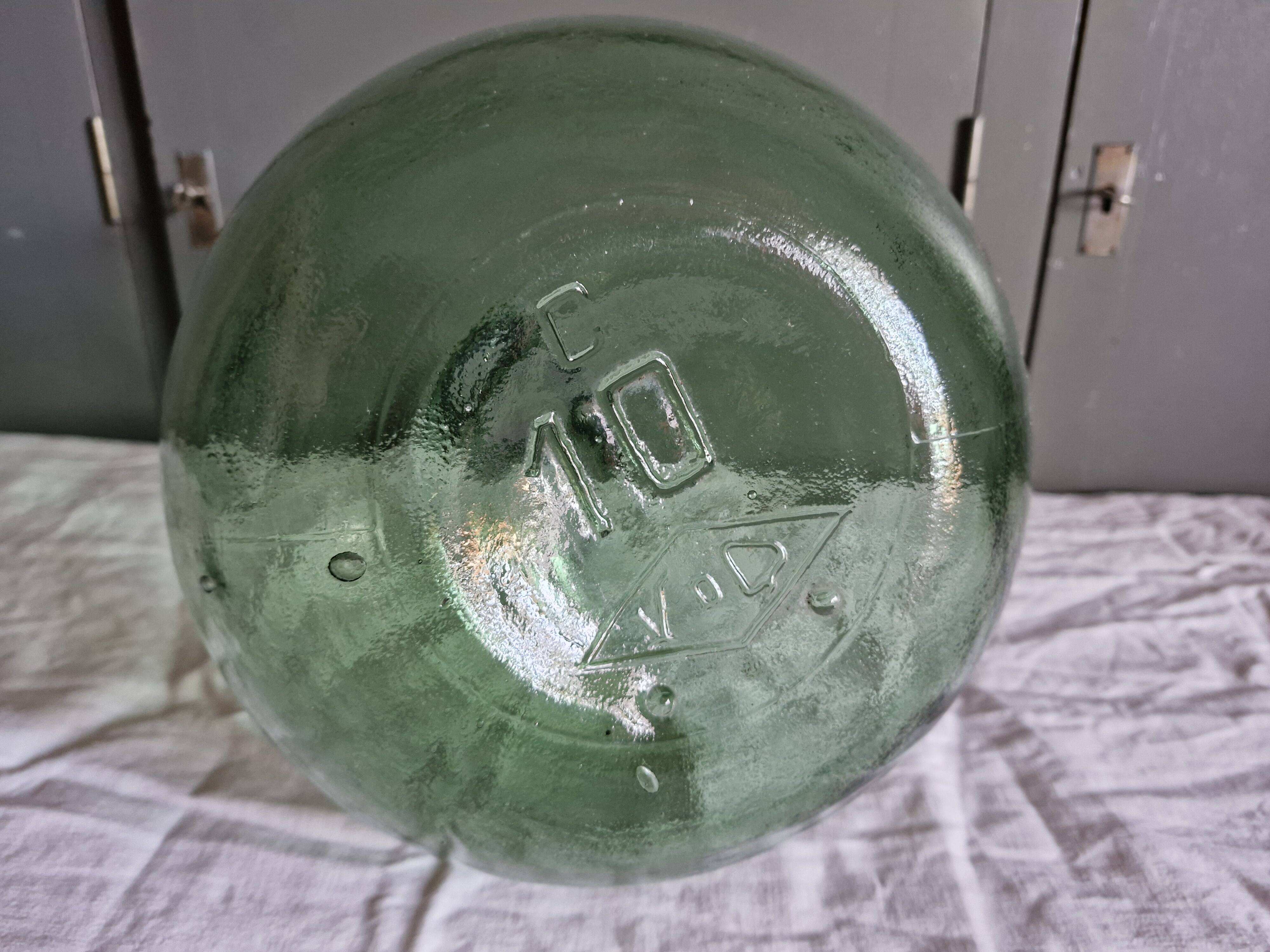 Old demijohn - 10 liters - height 31 cm