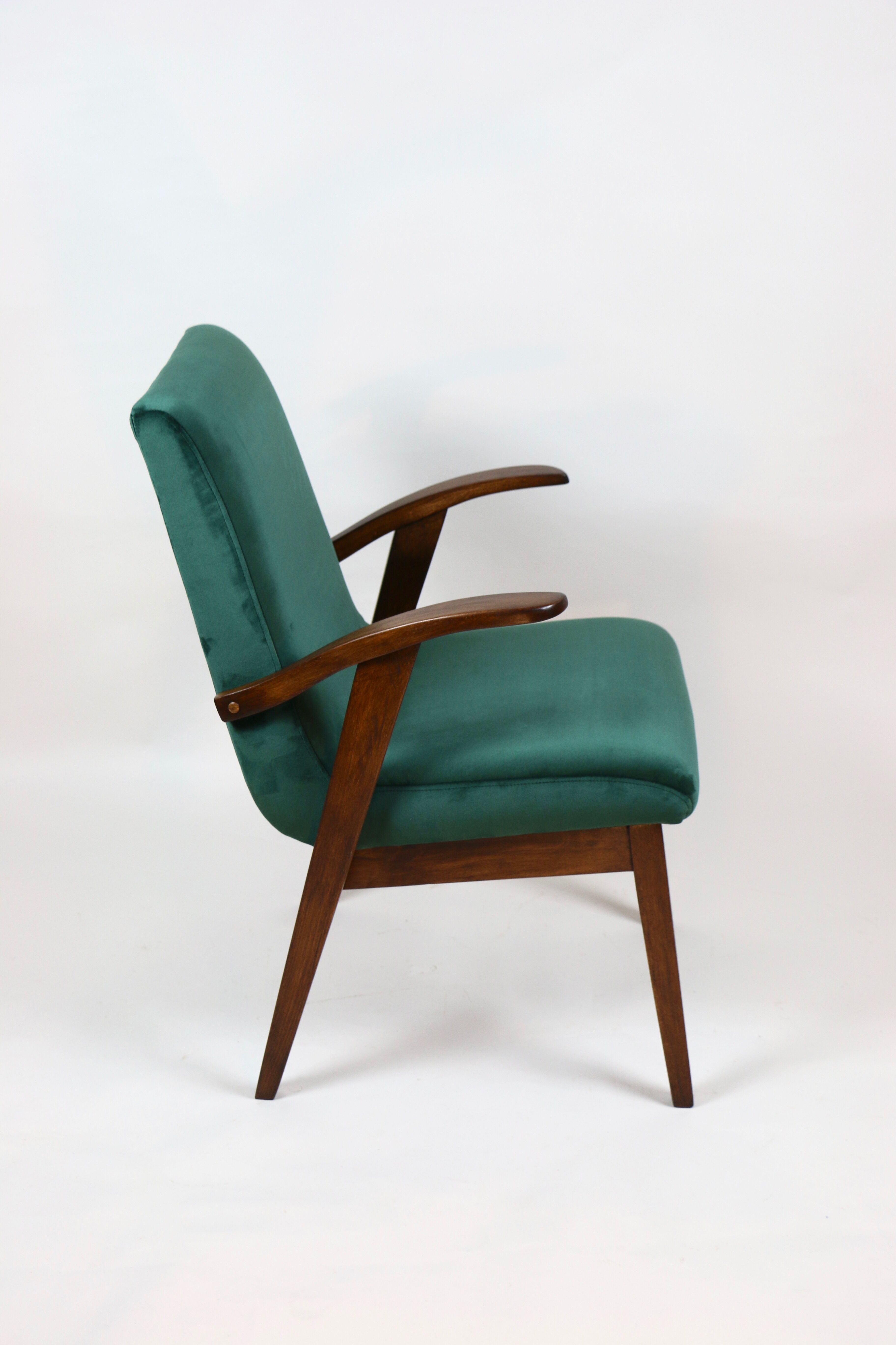 Fauteuil en velours vert d’années 1970