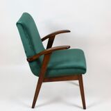 Fauteuil en velours vert d’années 1970