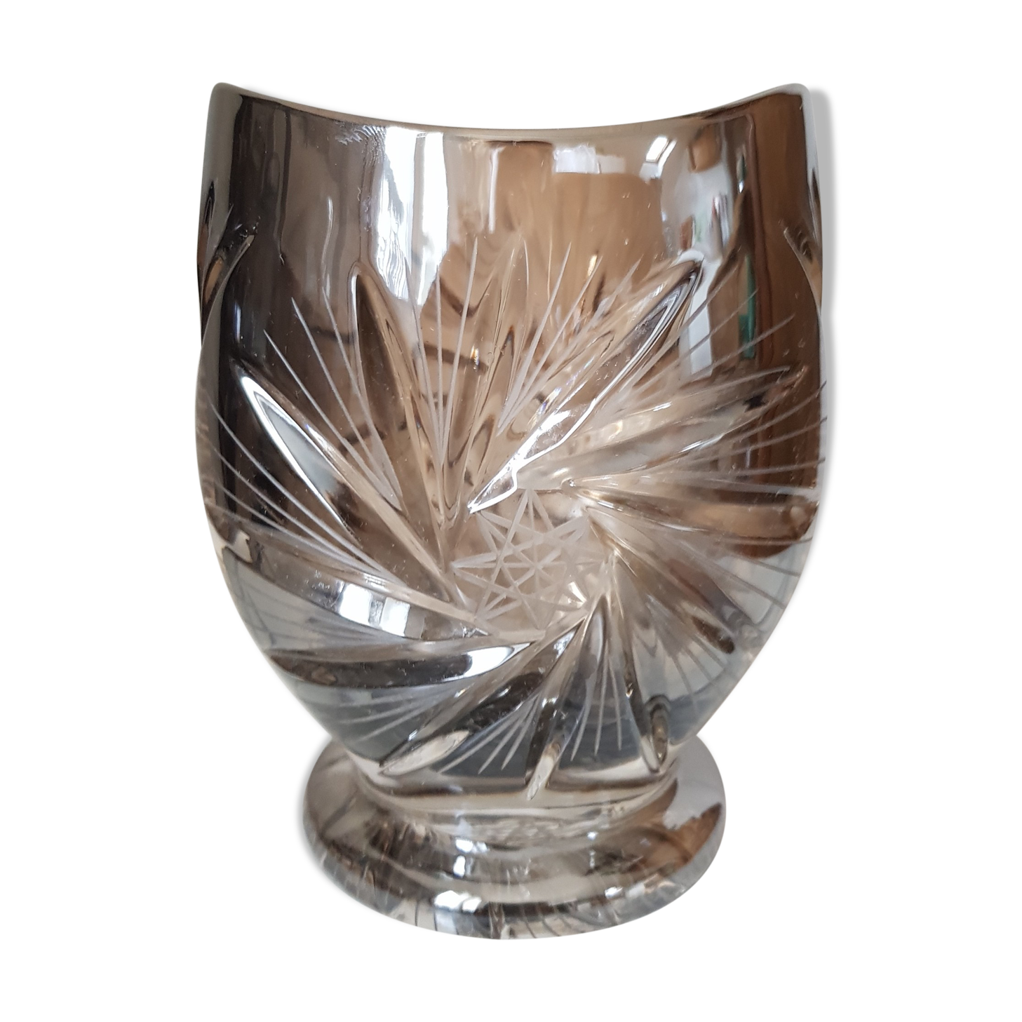 Silver crystal vase