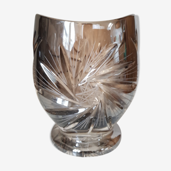 Silver crystal vase