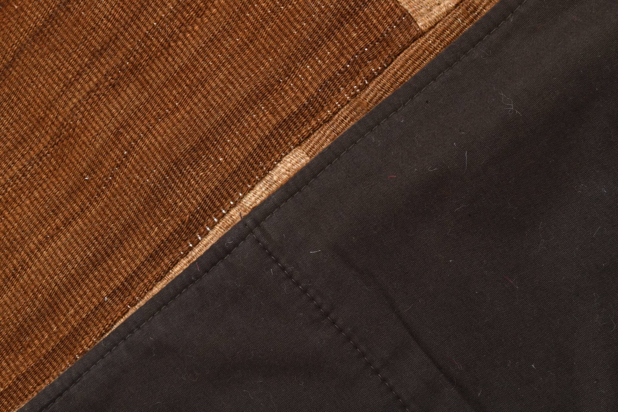 4x6 Checkered Pattern Camel Brown Vintage Kilim Rug, 140x172Cm