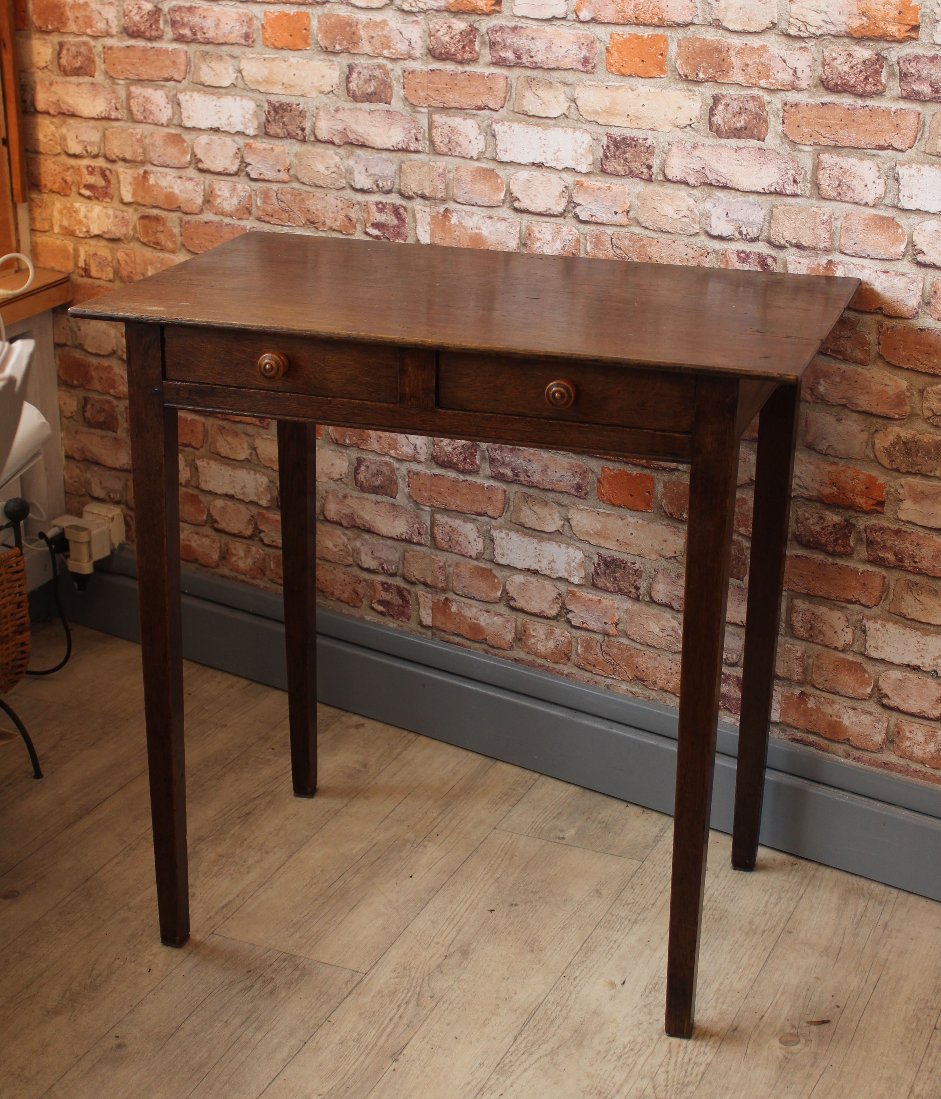 Oak side table 2 drawers or children's desk