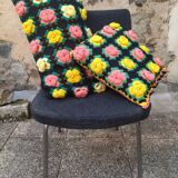 Set of vintage crochet cushions