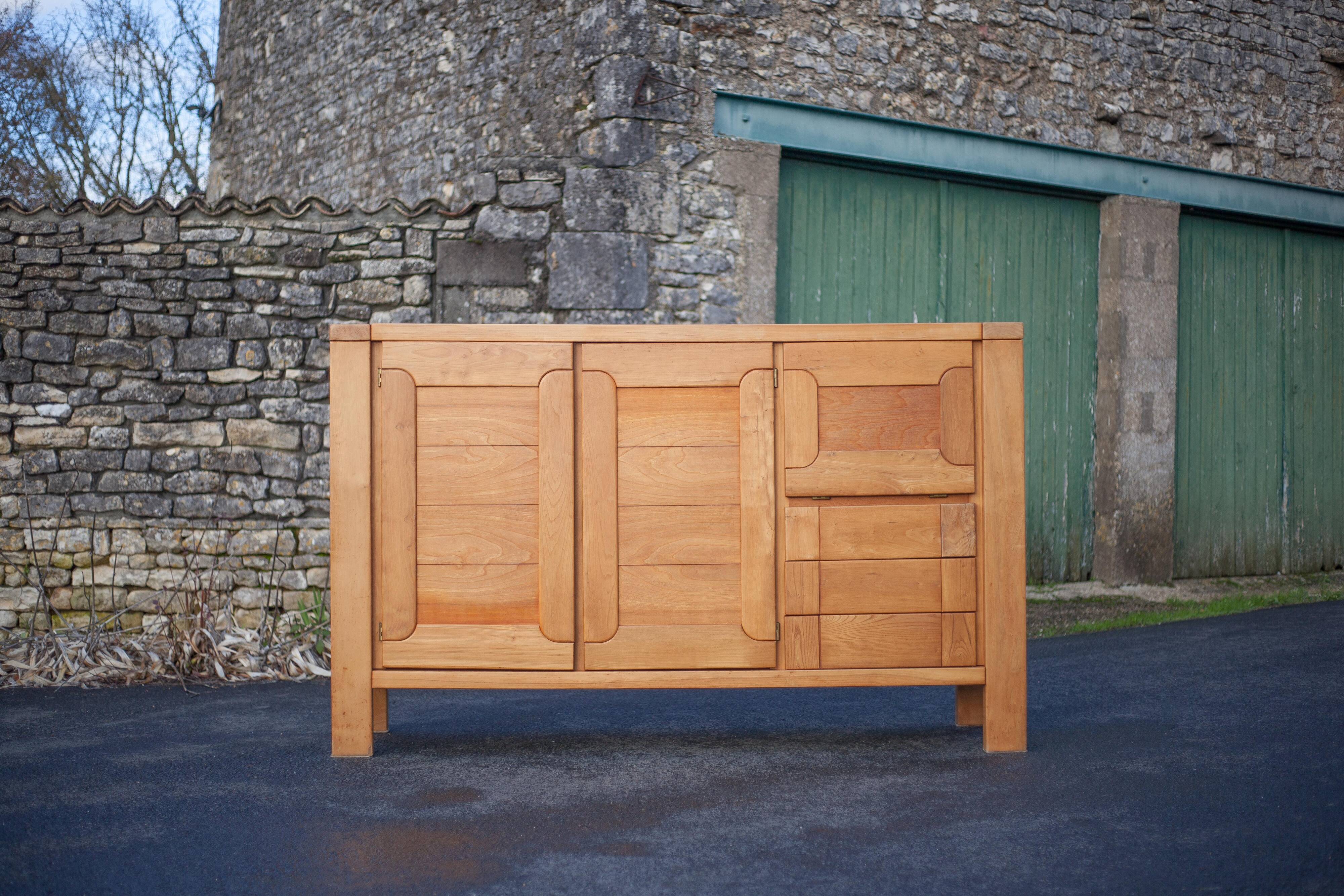 Solid wood sideboard from Regain, wooden storage unit, living room furniture, vintage furniture