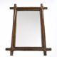 Large old rectangular rattan mirror, 67cm x 47cm