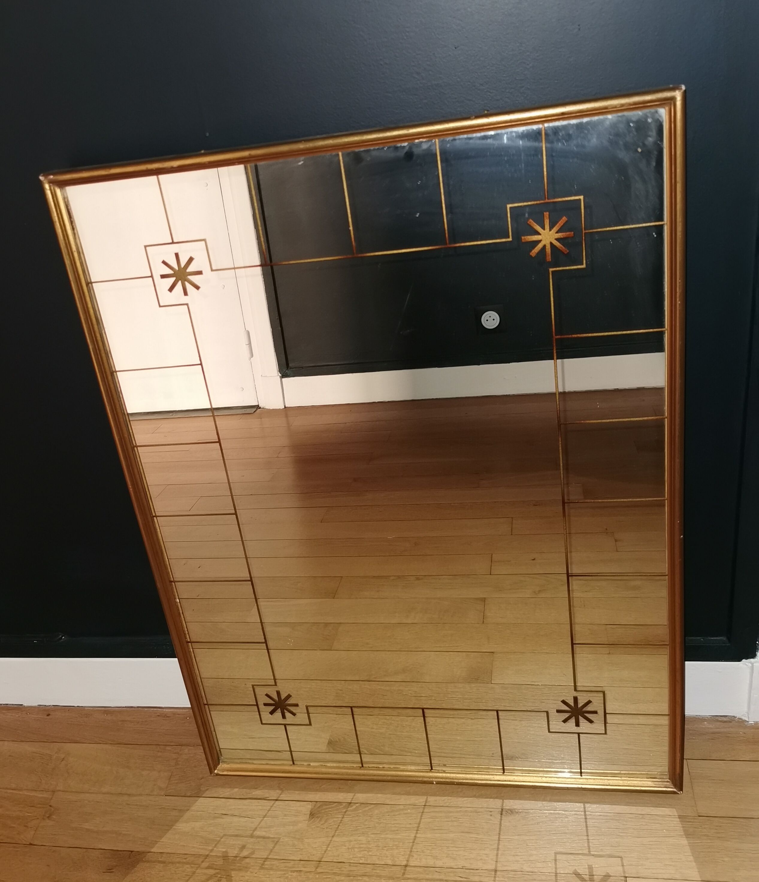 Miroir dans le goût de Royère - Églomisé glass- 1940