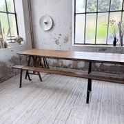 XXL trestle farm table 4m and its benches
