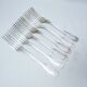 Set of six forks in silver metal mesh model
