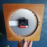 Vintage clock silent wall clock "Chronica ochre green"